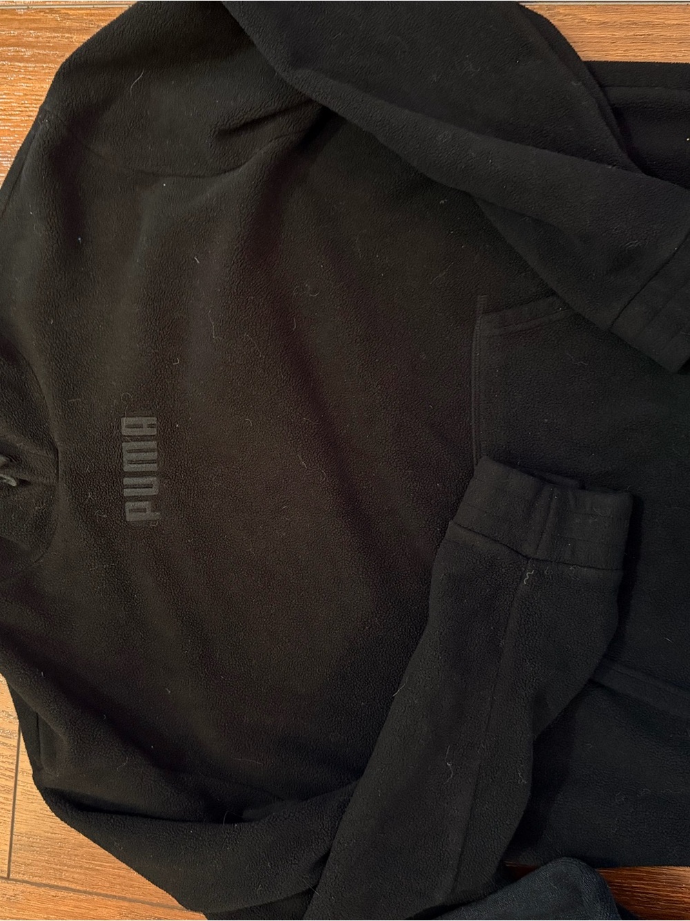 Puma Black Pullover Hoodie with Tonal Logo